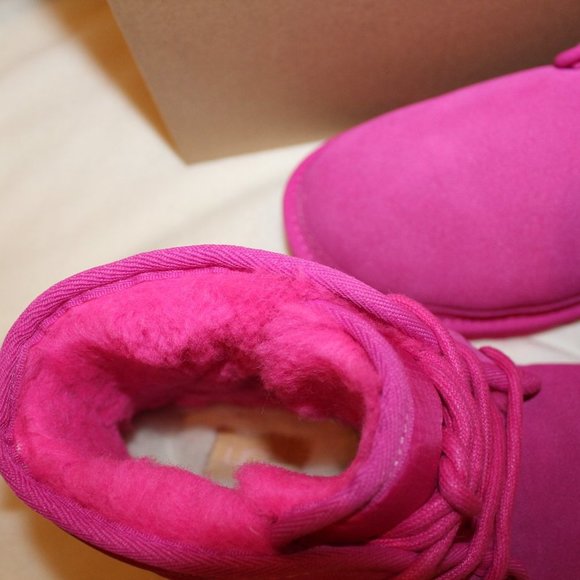 NIB YOUTH 6 WOMEN'S 8 TASMAN SUEDE PUFFER NEUMEL BOOT TAFFY PINK - Picture 5 of 8